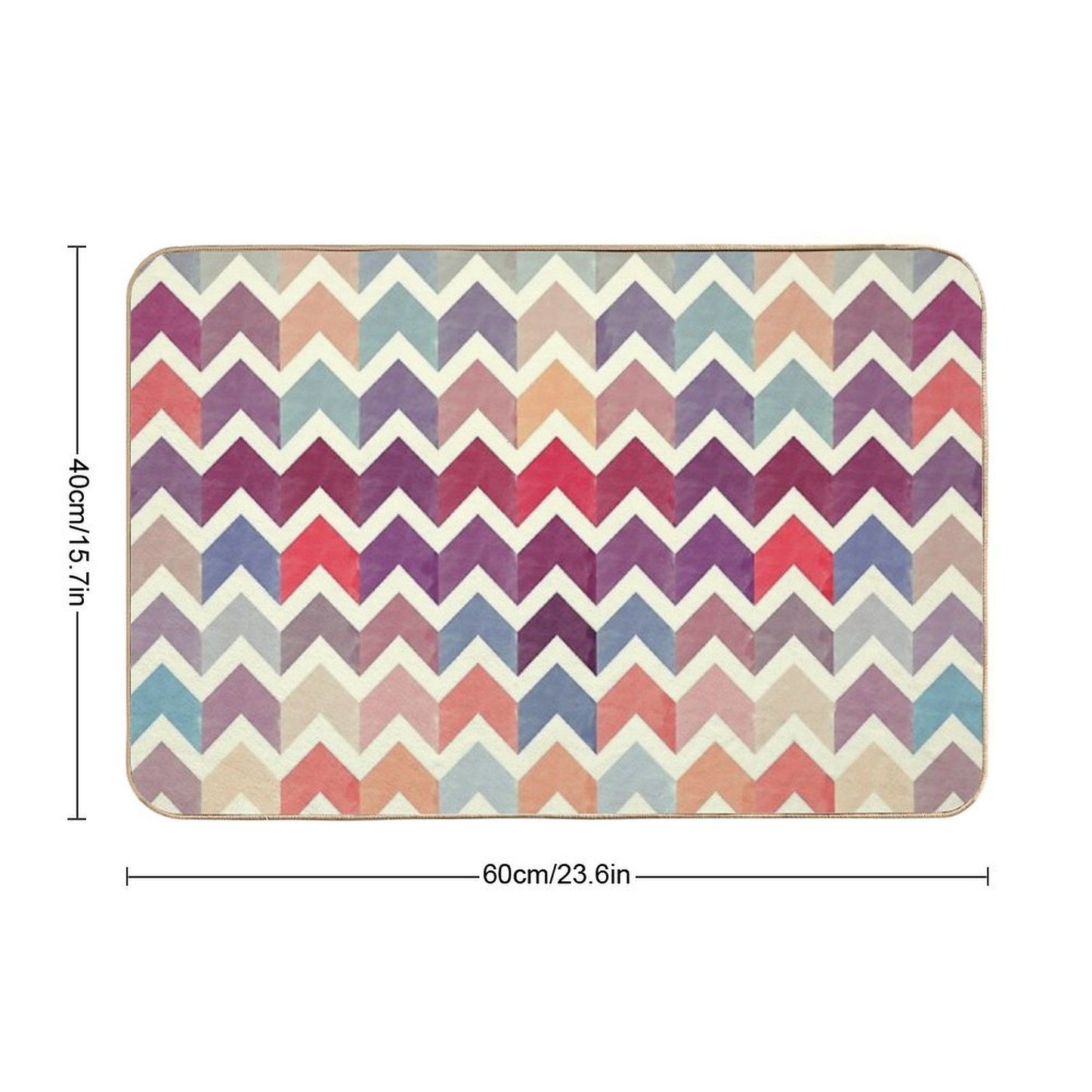 Watercolor Chevron Pattern VII  Pet-Safe Bath Mat