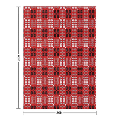 Welsh Design, Carthen Cymraeg, Cymreig (red) (Printed Image - Not Real  Tapestry) Throw Blanket