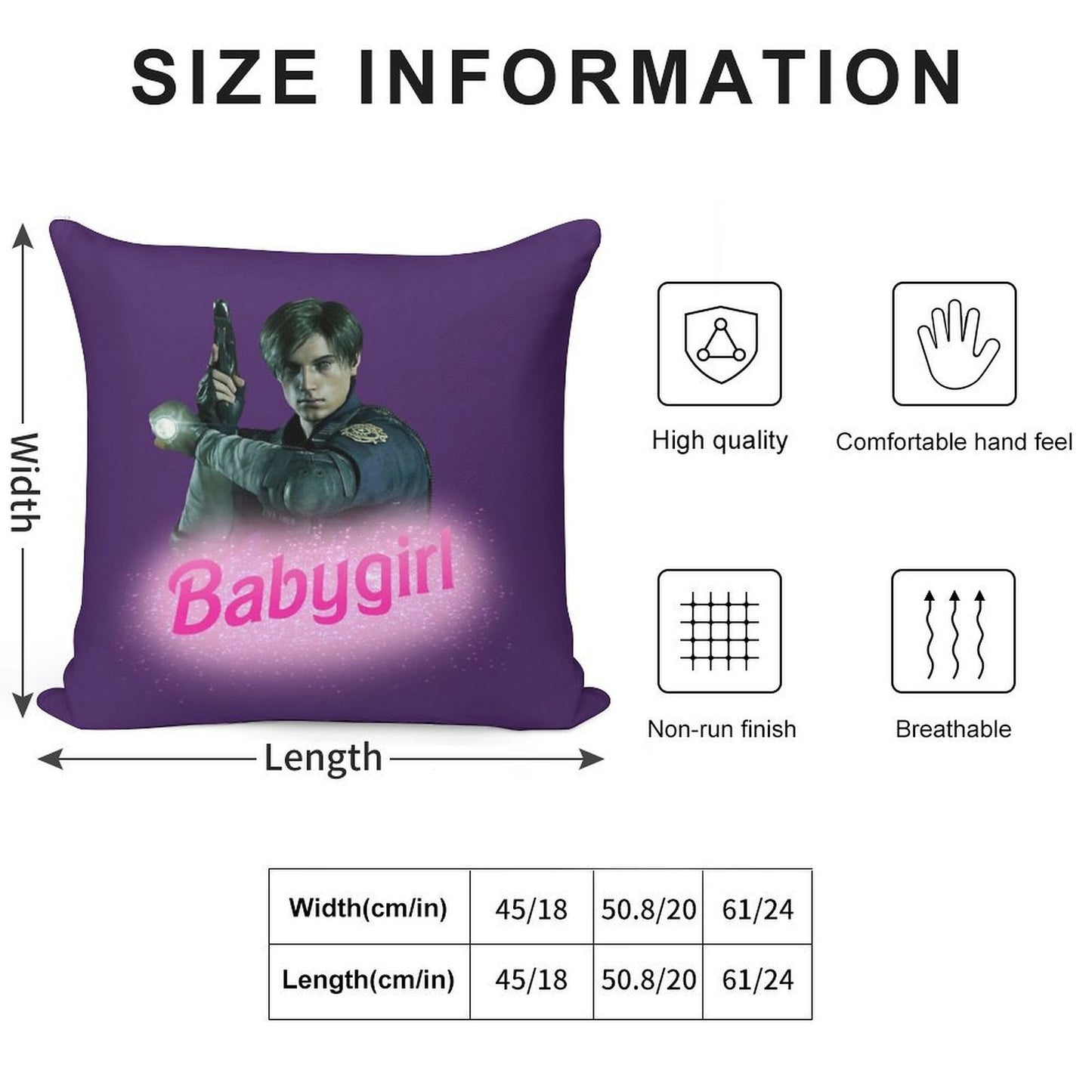 Leon Kennedy Babygirl Soft Fade-Resistant Throw Pillow