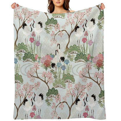 Japanese Garden Chantilly Throw Blanket