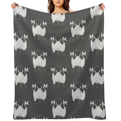 Siamese Love Cats Throw Blanket