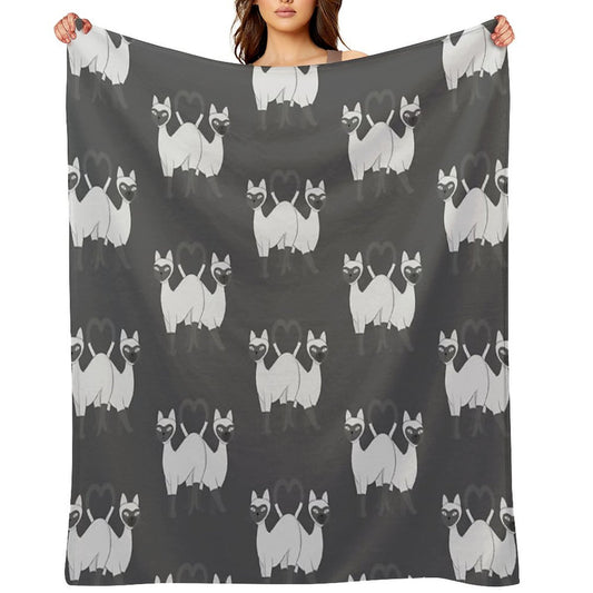Siamese Love Cats Throw Blanket