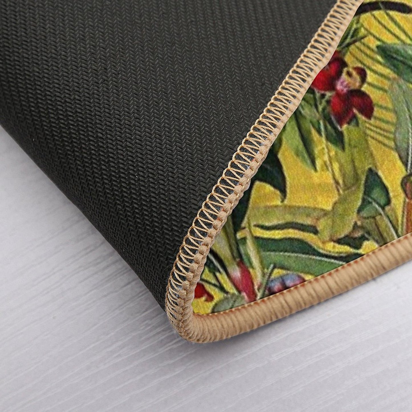 Tropical Monkey Jungle Botanical Garden Pattern - Yellow Nightgarden Bath Mat