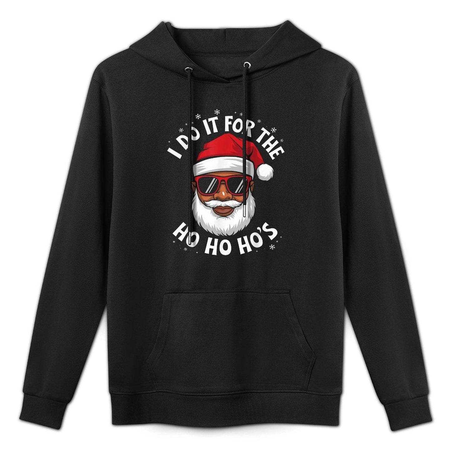 I Do It For The Hos Funny African American Santa Christmas Moisture-Wicking Hoodie