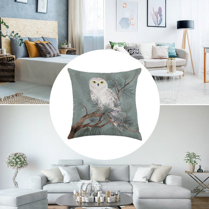 Snowy Linen Throw Pillow Cover
