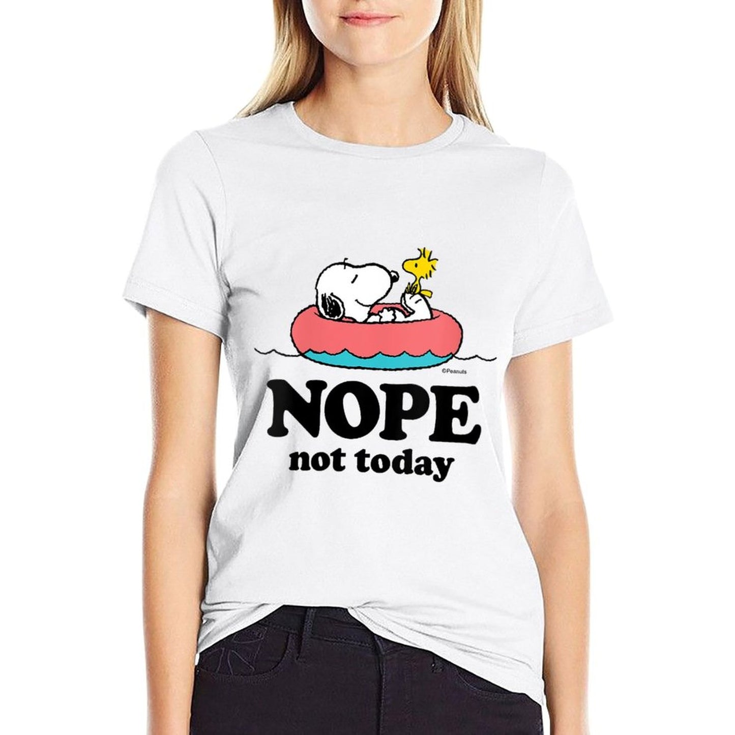 Womens Peanuts - Snoopy Nope Not Today  Durable T-Shirt