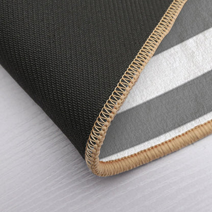 GRAY AND WHITE STRIPES Bath Mat