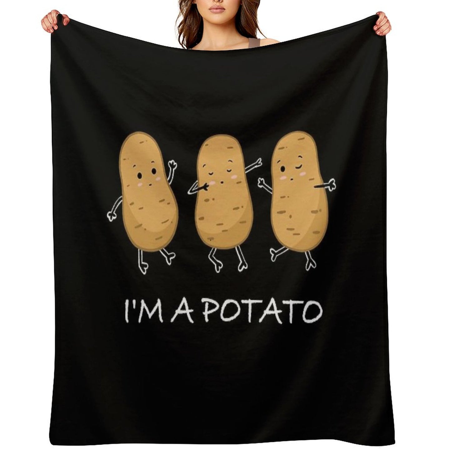 I'm A Potato Funny Potato GIft Cute Meme Throw Blanket