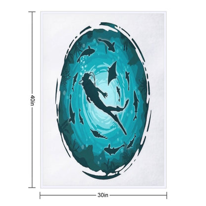 Scuba Diver Throw Blanket