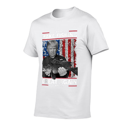 President Trump USA Fishing -Make Fishing Great Again  Oversized Silhouette T-Shirt