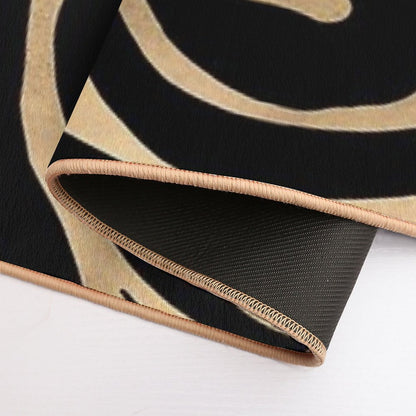 Elegant Metallic Gold Zebra Black Animal Print Bath Mat