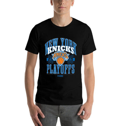 NBA Official New York Knicks 2025 Playoffs Showtime  Ribbed Collar T-Shirt