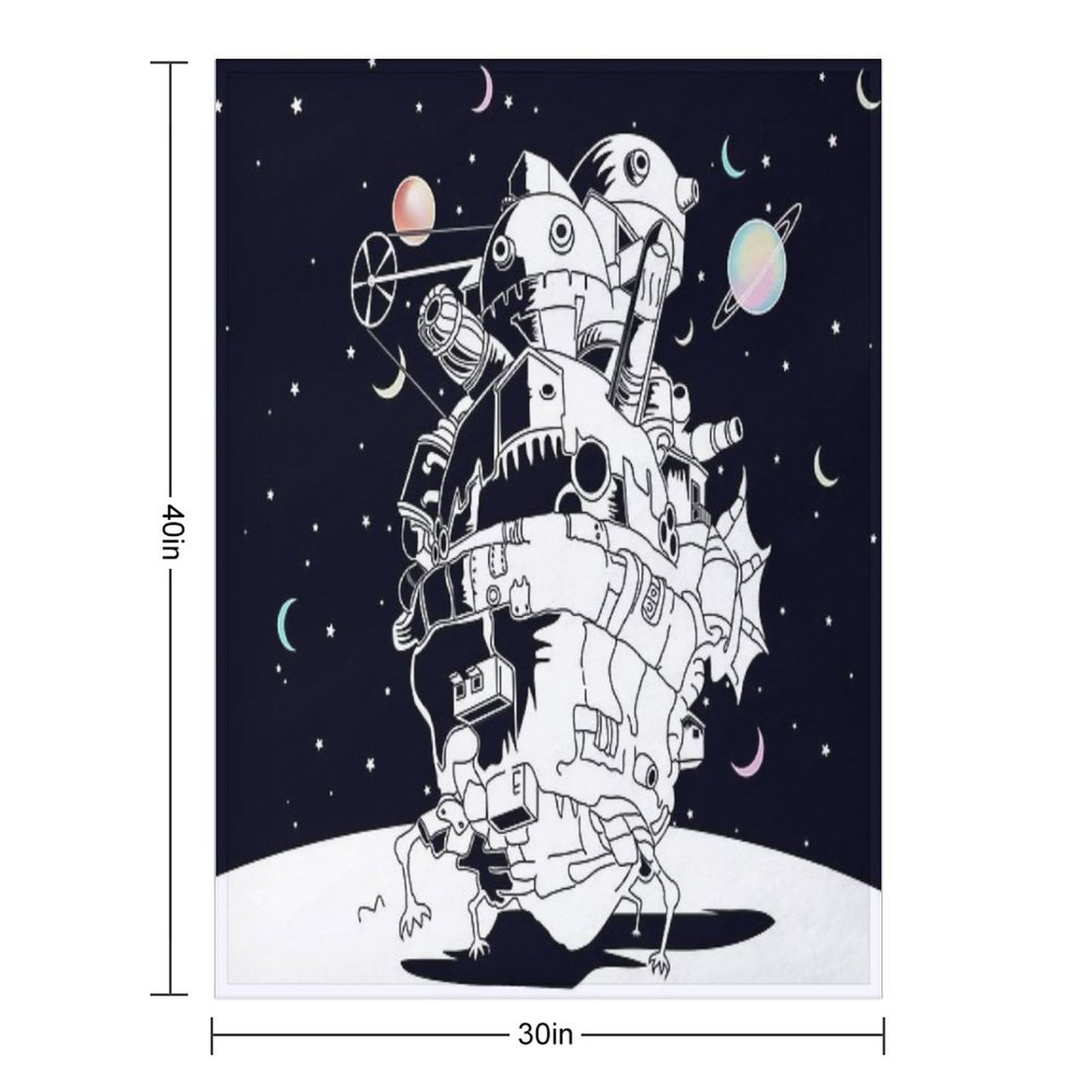 Castle in A Starry Night Throw Blanket