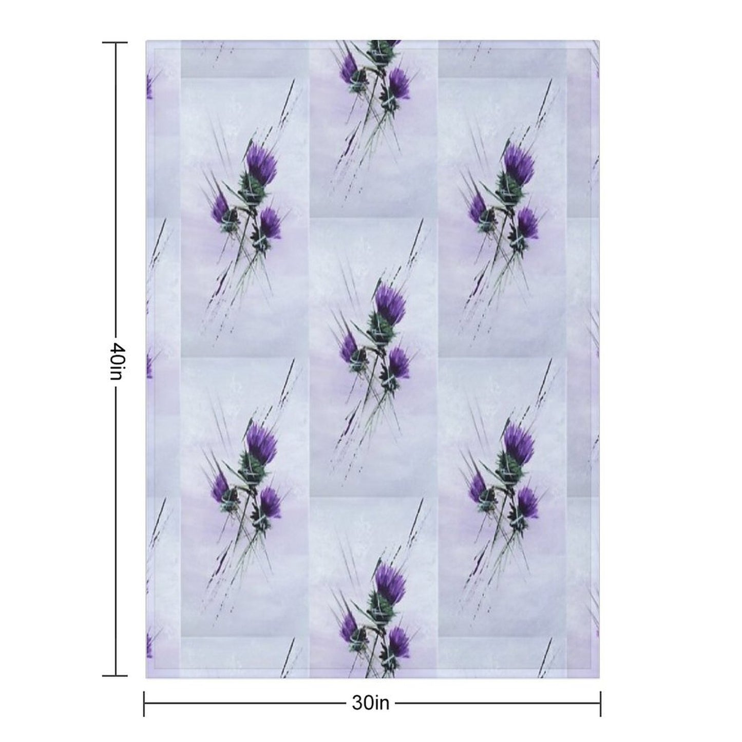 Scottish Thistles Artwork in A Contemporary Style Throw Blanket