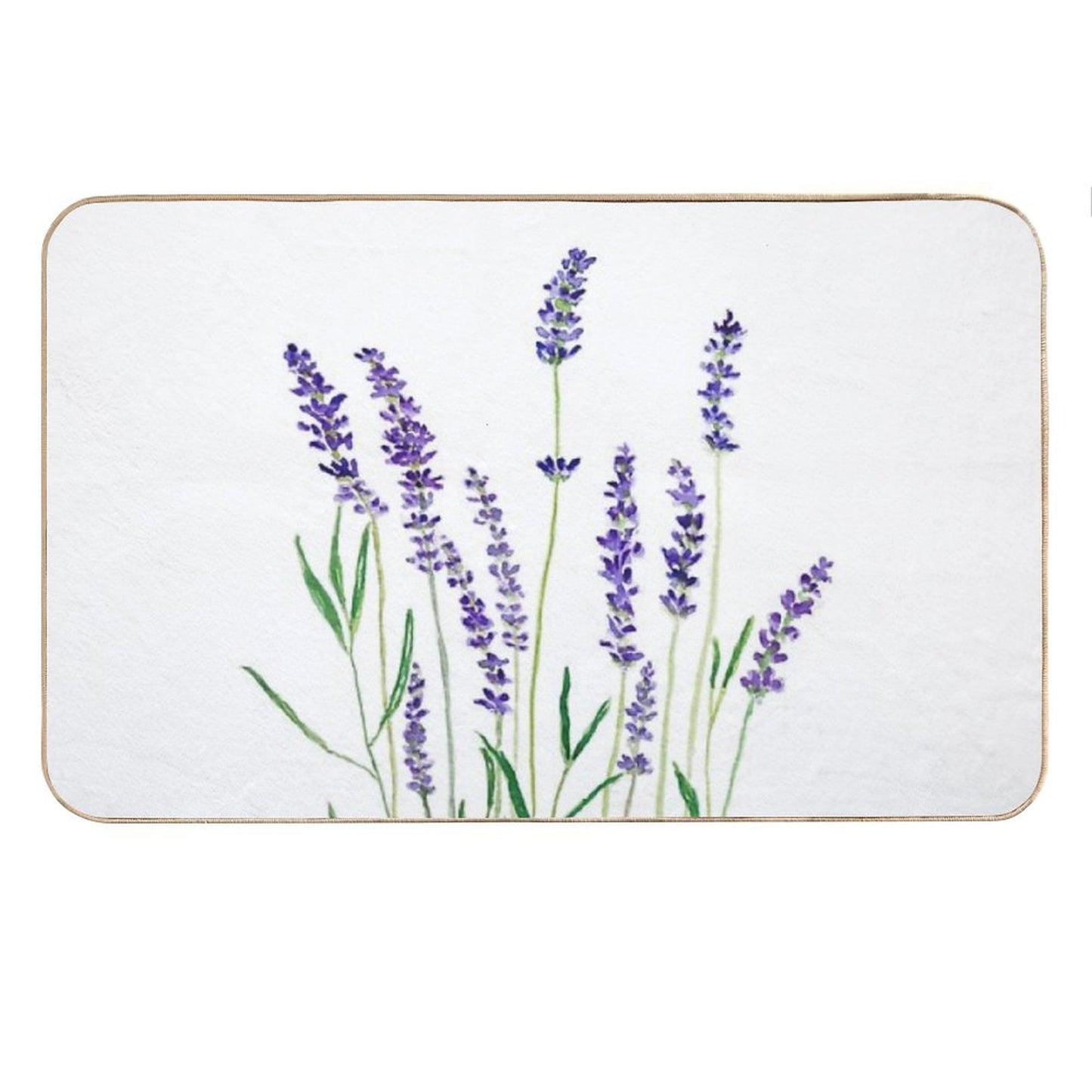 Hand Painted Purple Lavender Bath Mat