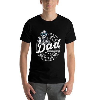 Funny Just A Dad Who Always Came Back With The Milk  Rolled Sleeves T-Shirt
