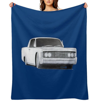 1965 Lincoln Continental Drawing Throw Blanket