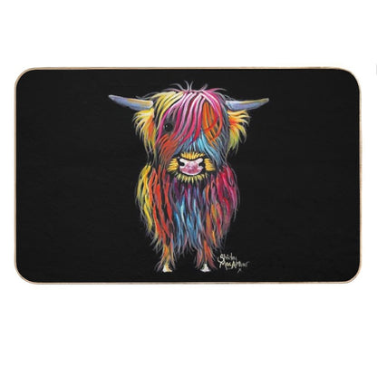 Scottish Hairy Highland Cow ' BRAVE ONe ' by Shirley MacArthur Bath Mat