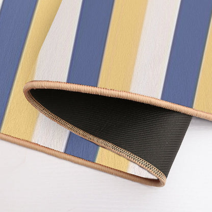 Blue Yellow Stripes - Striped Bath Mat