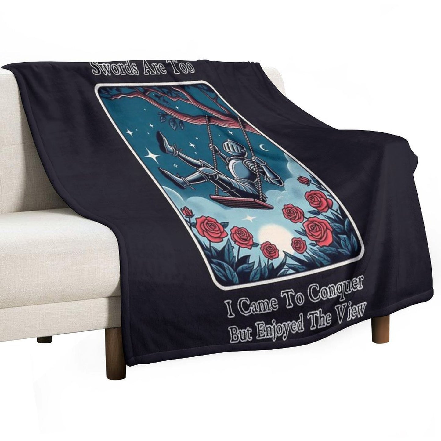 Roses Are Red, Swords Are Too - Tarot Throw Blanket