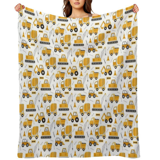 Construction Trucks Throw Blanket
