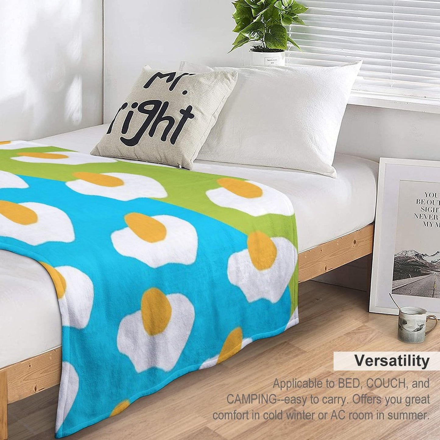 Eggsellent (blue + Green) Throw Blanket