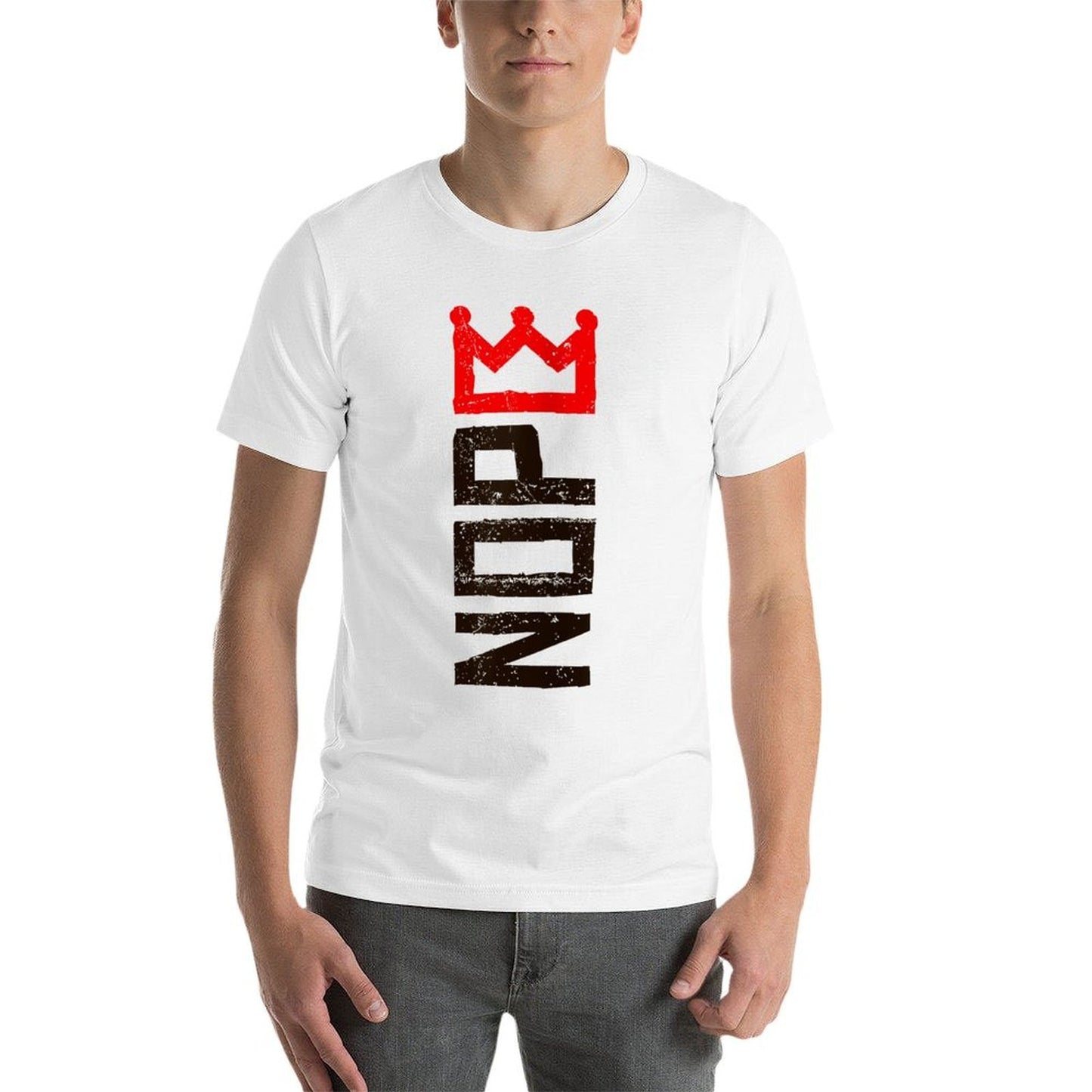 Womens Nope No Kings Protest Sign Vertical  Rolled Sleeves T-Shirt