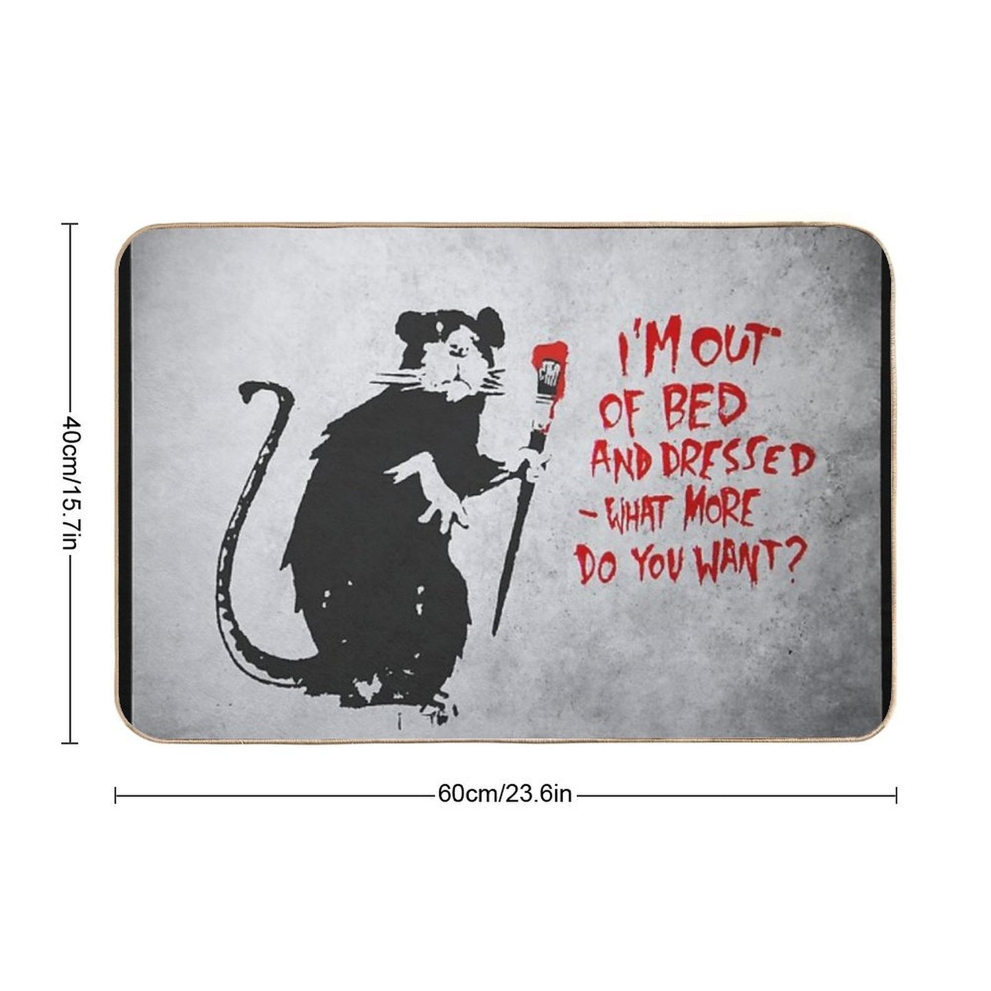 BANKSY  Out Of Bed Rat Bath Mat