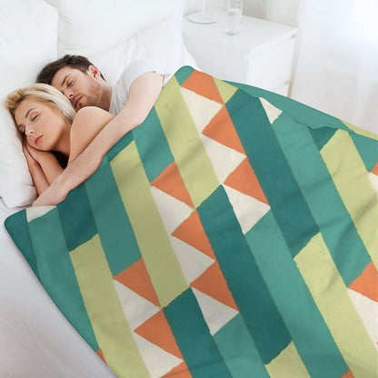 Diagonal Geometric Pattern – Vibrant Retro Style Throw Blanket