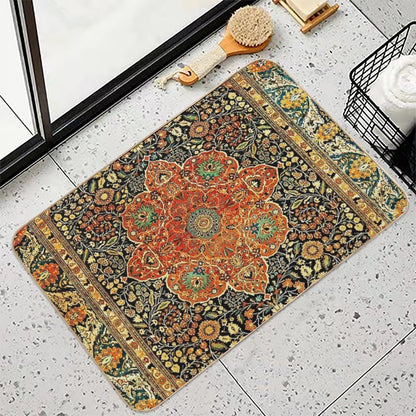 Antique Persian Mohtashem Kashan Rug Print Bath Mat