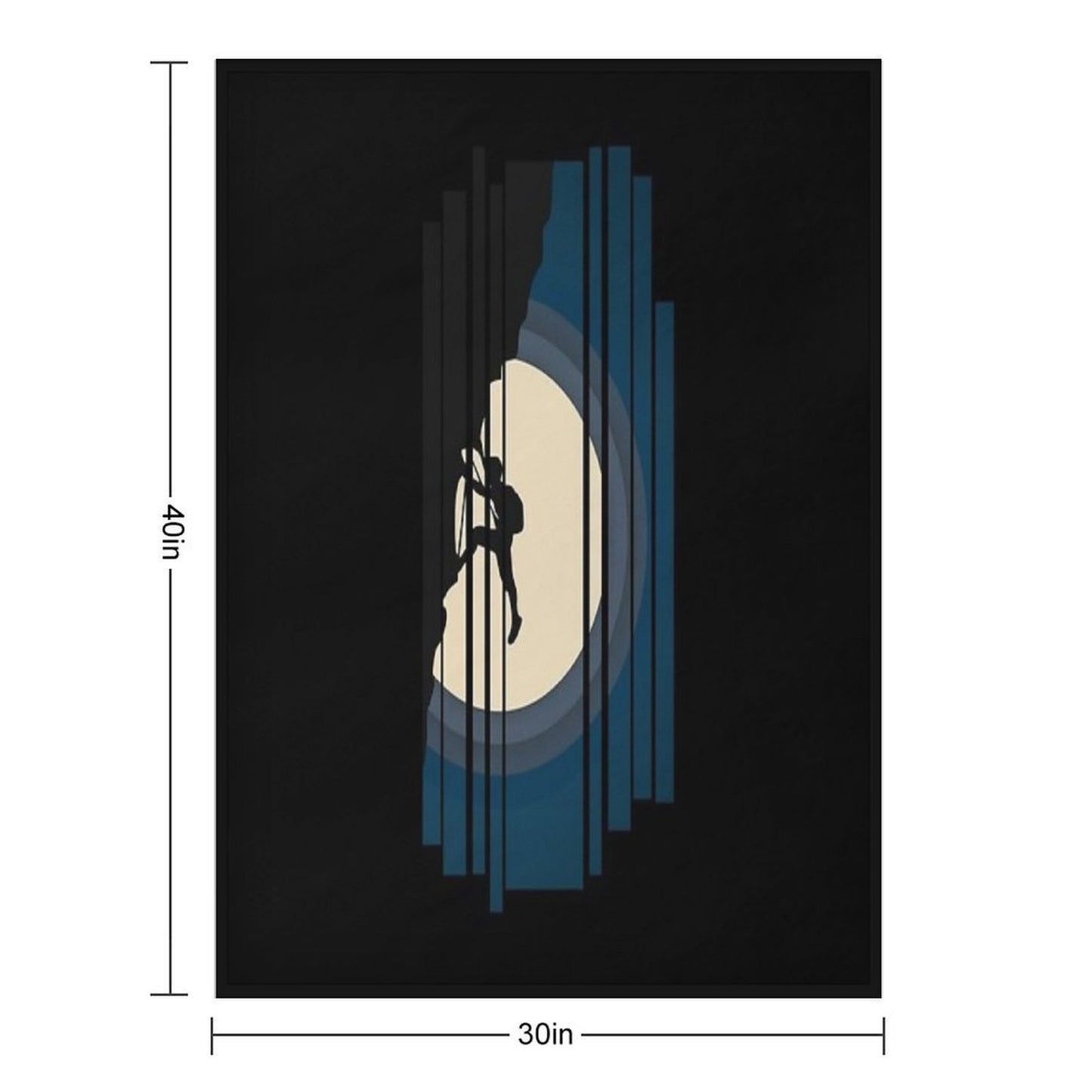 Moon Silhouette Lead. Rock Climbing Throw Blanket