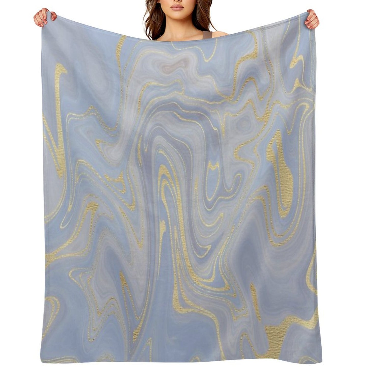 Blue Marble Swirls Throw Blanket