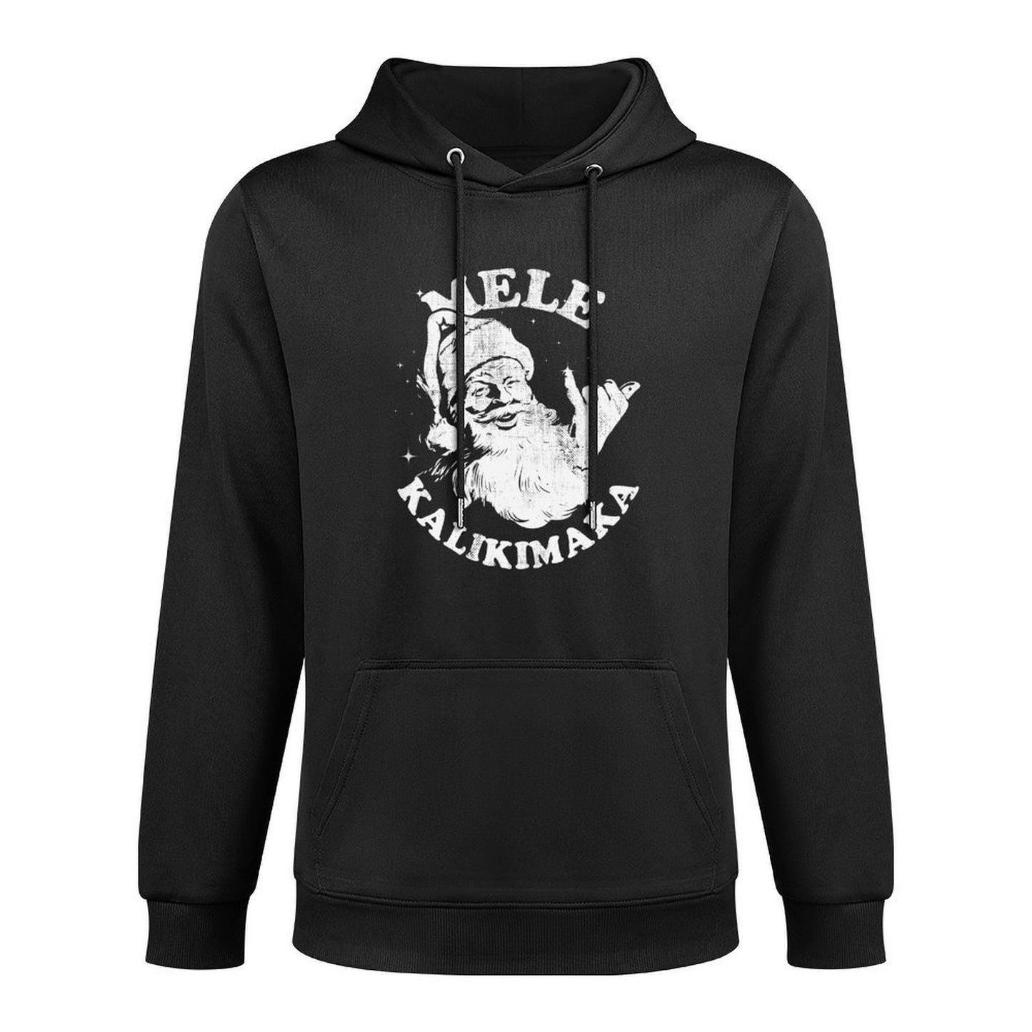 Retro Christmas Mele Kalikimaka Santa Shaka Hawaii Adjustable Hood Hoodie