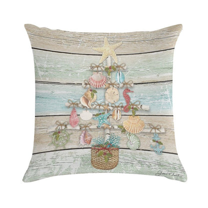 Coastal Christmas A Soft Hidden Zipper Throw Pillow