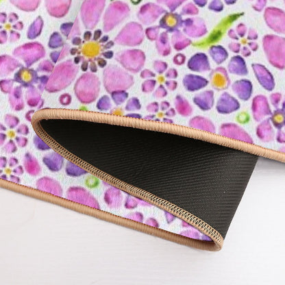 Gerbera Daisy Watercolor- Pink Purple  Dirt-Trapping Bath Mat