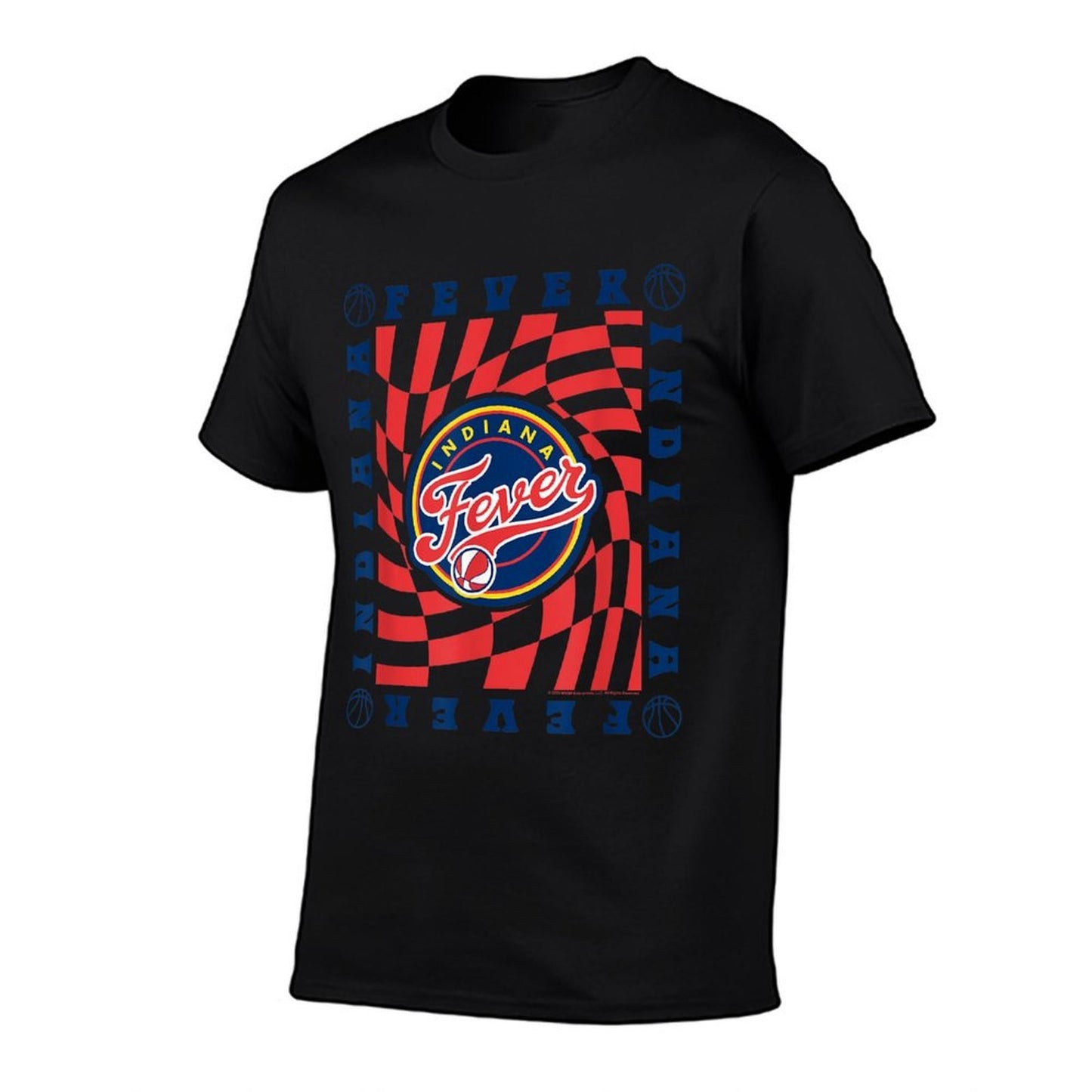 WNBA Indiana Fever Retro Wavy Checkerboard  Relaxed-fit T-Shirt