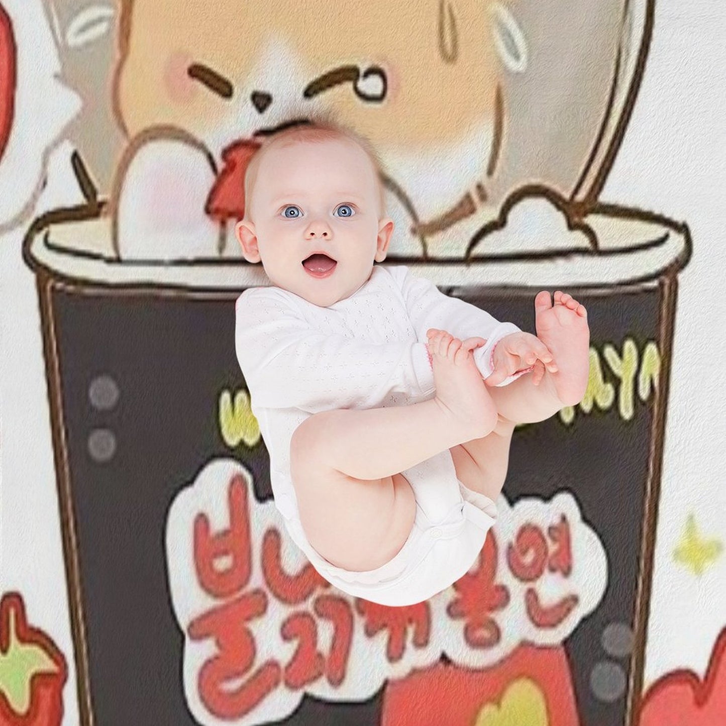 Buldak Korean Ramen Noodles Shiba Throw Blanket