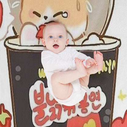 Buldak Korean Ramen Noodles Shiba Throw Blanket