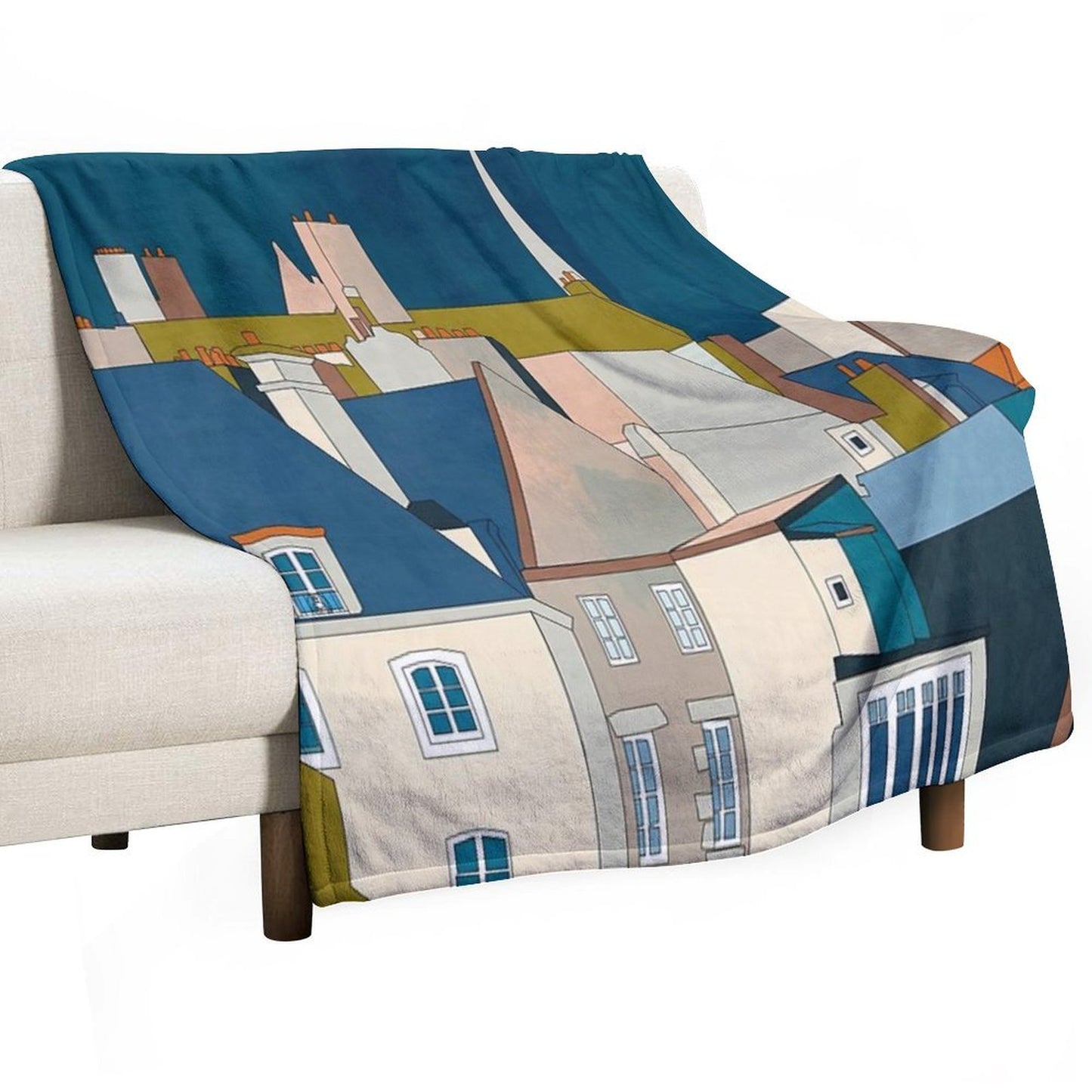 Brittany Illustration France Throw Blanket