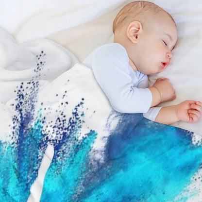 Gymnast Silhouette - Blue Explosion Throw Blanket