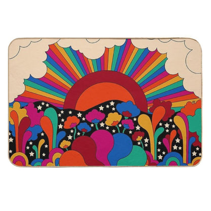 70s Landscape  Anti-Trip Bath Mat