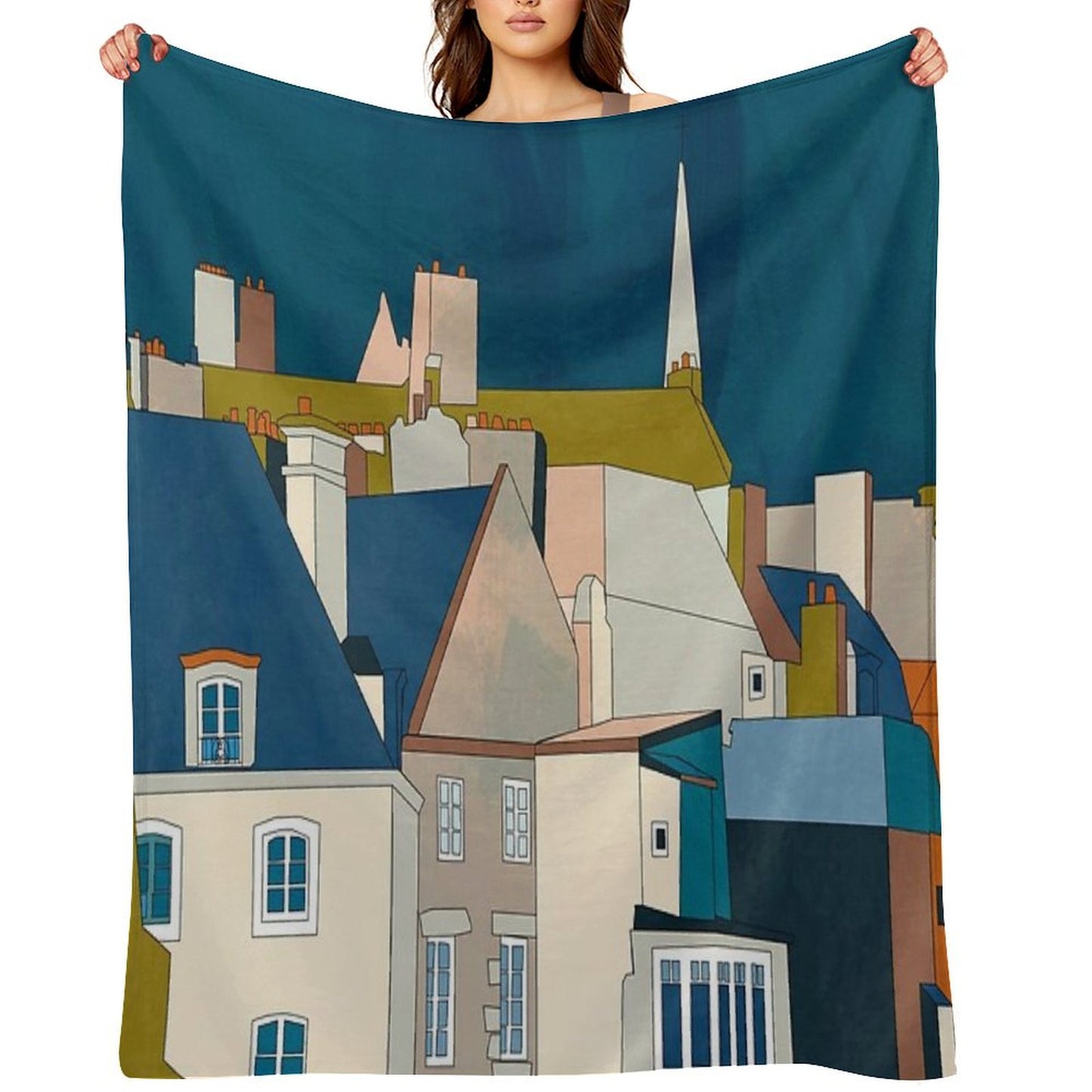 Brittany Illustration France Throw Blanket