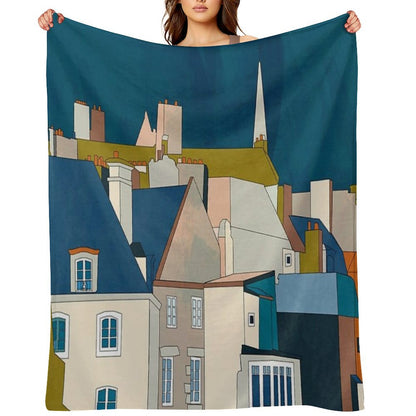 Brittany Illustration France Throw Blanket