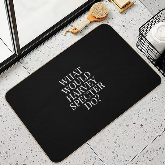 What Would Harvey Specter Do V2 (Black) Bath Mat