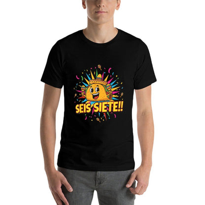 Cinco De Mayo Funny Taco 67 Mexican SEIS Siete Meme Party  Wrinkle-resistant T-Shirt