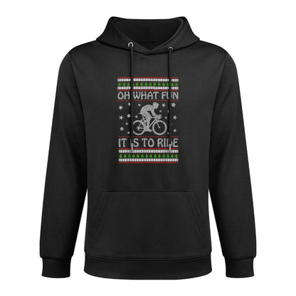 Oh What Fun It Is To Ride A Bicycle Ugly Christmas Sweater All-Day Comfort Hoodie
