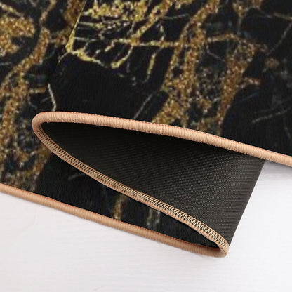 Black And Gold Marble  Texture Bath Mat
