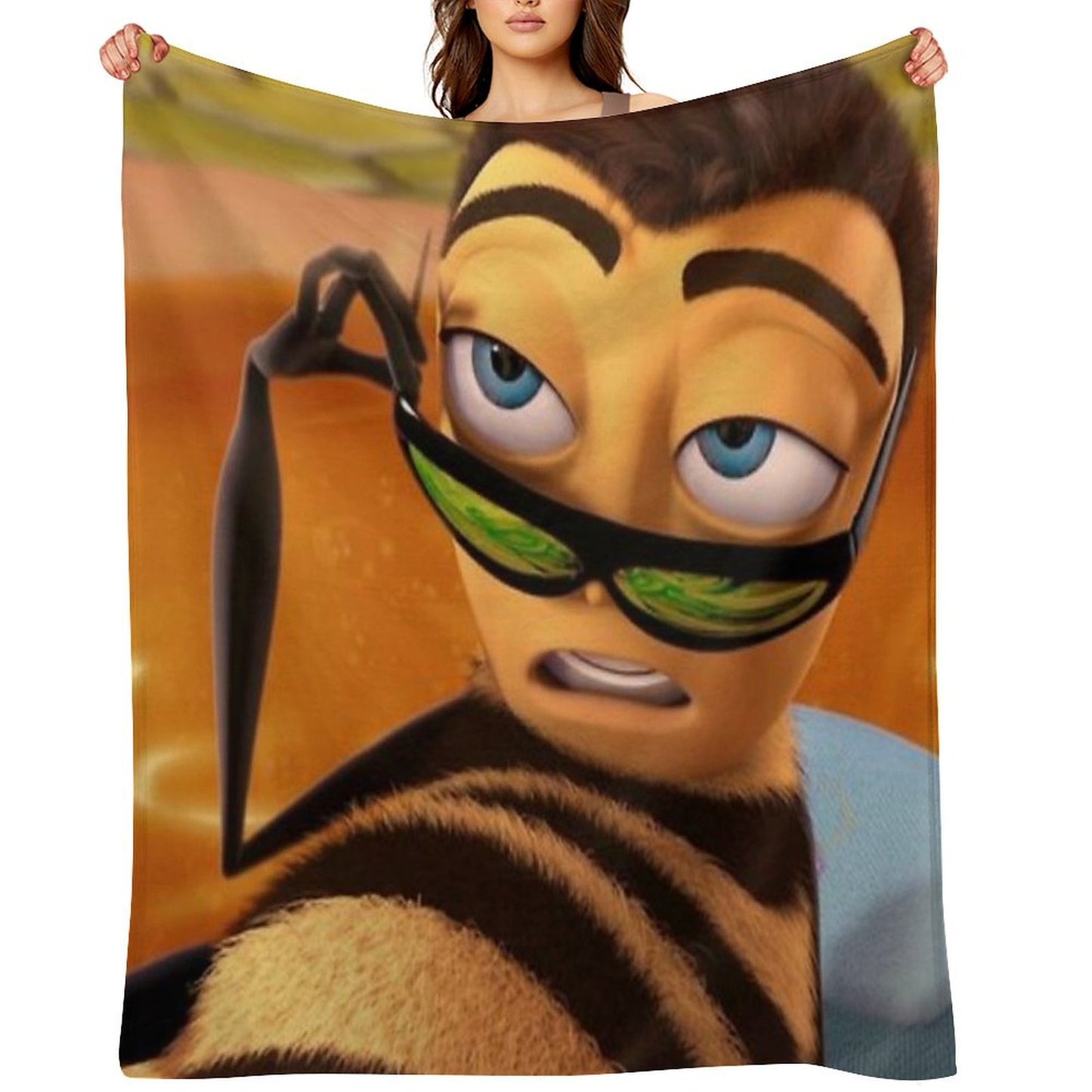 Bee Movie Barry Benson Meme Throw Blanket