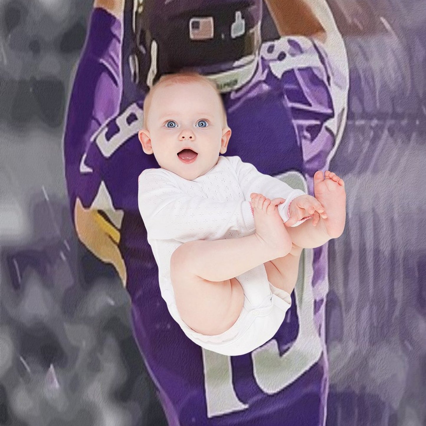 Adam Thielen Minnesota Vikings Illustration Throw Blanket