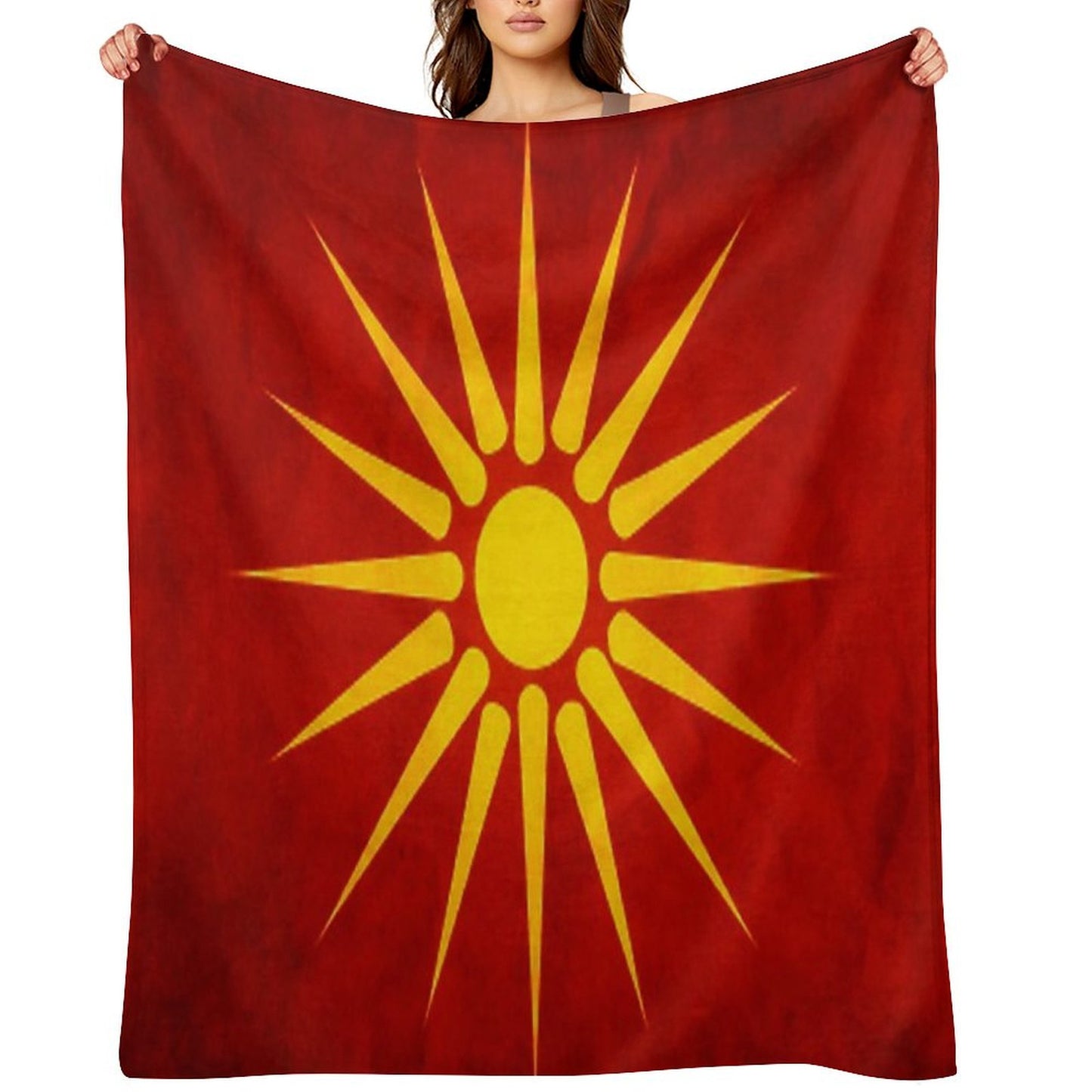 Macedonia  Macedonian Flag  National Flag of Macedonia Throw Blanket